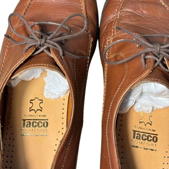 Vintage Tacco Comfort Brown Leather Mens Lace-Up Dress Shoes 9.5 M - Picture 2 of 9